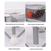 Foldable Baby Dining Chair Seat with Tray and Travel Bag MU-5 Grey