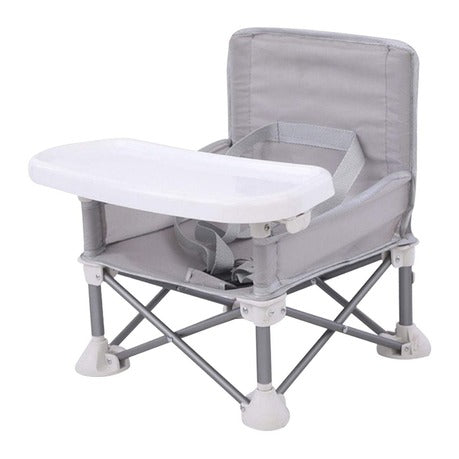 Foldable Baby Dining Chair Seat with Tray and Travel Bag MU-5 Grey