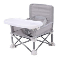 Foldable Baby Dining Chair Seat with Tray and Travel Bag MU-5 Grey