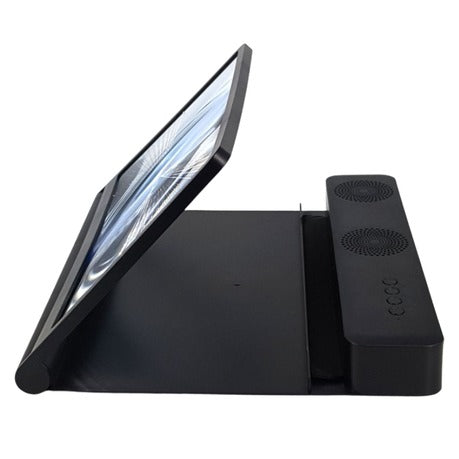 12'' Smartphone Screen Magnifier With Bluetooth Speaker Projector Black