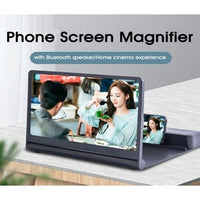 12'' Smartphone Screen Magnifier With Bluetooth Speaker Projector Black