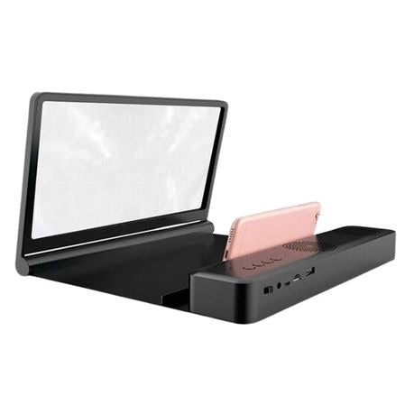 12'' Smartphone Screen Magnifier With Bluetooth Speaker Projector Black