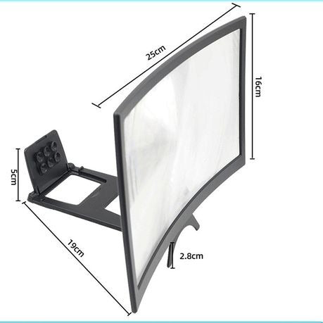 L6 12 Inch Curved Phone Screen Magnifier HD Amplifier with Phone Stand