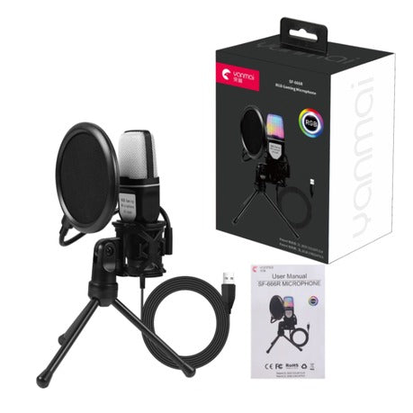 Microphone RGB USB Mic Gamer Microphones Wired Streaming Broadcasting