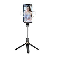 Cell Phone Tripod / Selfie Stick With Lights and Bluetooth Remote Control