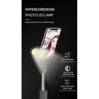 Bluetooth Rotating Selfie Tripod Stick with LED light