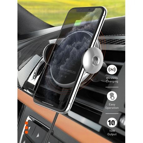 LDNIO MA02 Auto-Clamping Car Phone Mount 10W Wireless Charging