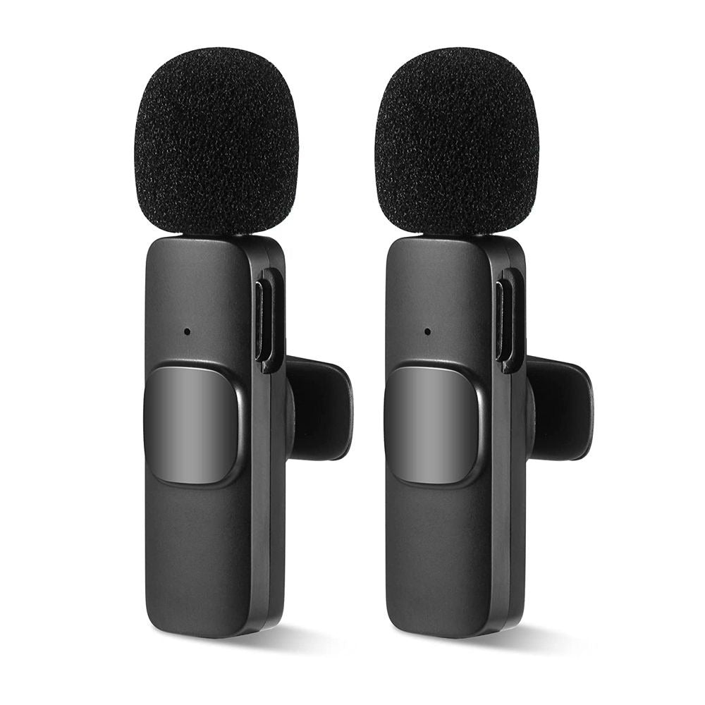 Dual Wireless Microphones with Type-C Receiver + Lightning Adapter