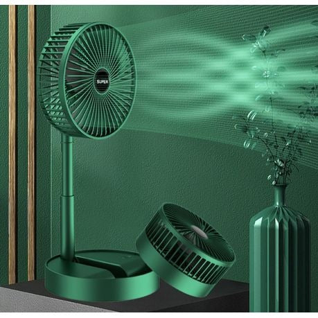 Rechargeable telescopic fan Green