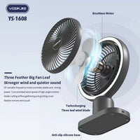 YESPLUS - YS-1608 - Desktop Fill Night Light Circulation Fan - Green