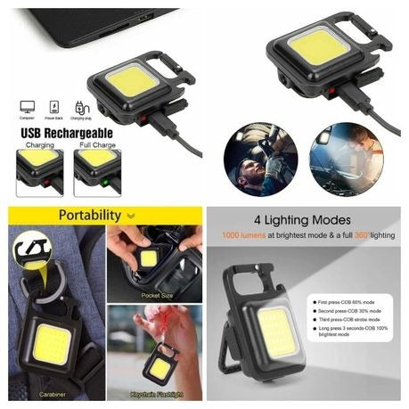 A1 - Portable Rechargeable Keychain Light - Black