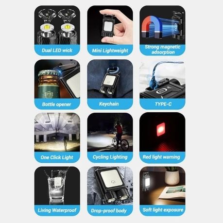 HS920 - Rechargeable Keychain Light - Black