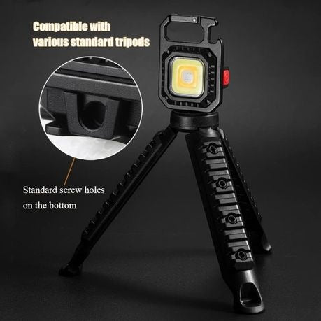 W5138 - Rechargeable Keychain Light with Stand - Black