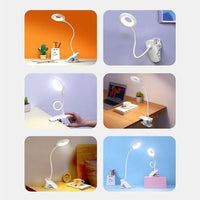 Rechargeable USB Type-C LED Desk Lamp with Clamp