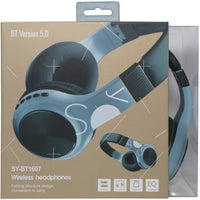 Soul Tech Sy-BT1607 Wireless Foldable Headphones - Navy Steel