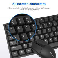 Shipadoo D160 USB Wired Splash Proof Home Office Keyboard & 10000 DPI Mouse