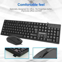 Shipadoo D160 USB Wired Splash Proof Home Office Keyboard & 10000 DPI Mouse
