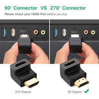 UGreen HDMI 90° Dwn M to HDMI F Adp-BK