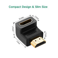 UGreen HDMI 90° Dwn M to HDMI F Adp-BK