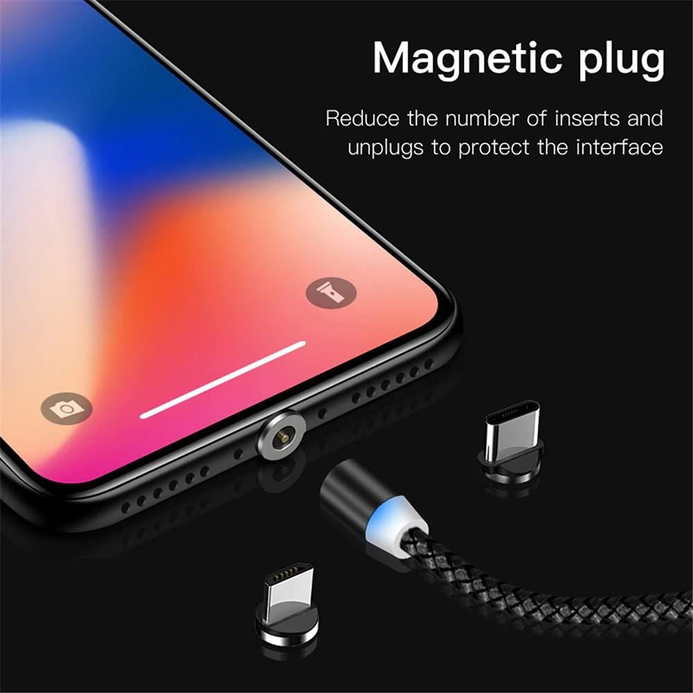 3-in-1 Magnetic USB Cable 3A FAST Charging Charger Phone Data Type-C - 1 Pack