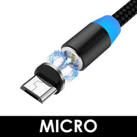 3-in-1 Magnetic USB Cable 3A FAST Charging Charger Phone Data Type-C - 1 Pack