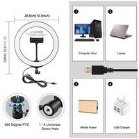 26cm RGB Ring Light & Universal Phone Holder Kit without tripod