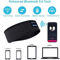 Bluetooth Sports Headband Headphones with Built-in Thin Speaker - Black