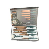 Condere 7-Piece Titanum Coating Knife Set  gift- Dark green/Copper