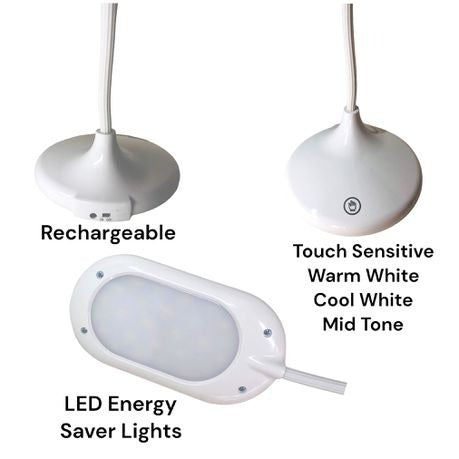 Rechargeable Eye Protection Touch LED Lamp & Solar Charger Powerbank