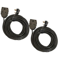 15m Extension Cord - Black - Pack Of 2