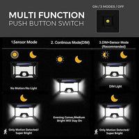 100 LED Motion Sensor Solar Power Security Waterproof Solar Light - Black