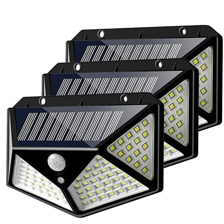 100 LED Motion Sensor Solar Power Security Waterproof Solar Light - 3 Pack