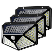 100 LED Motion Sensor Solar Power Security Waterproof Solar Light - 3 Pack