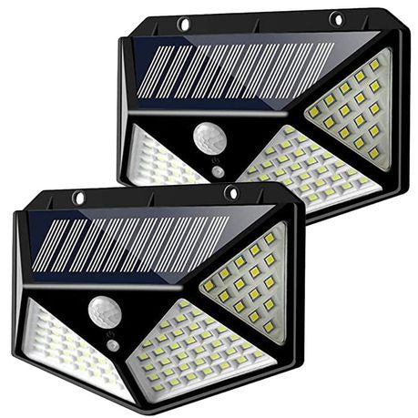 100 LED Motion Sensor Solar Power Security Waterproof Solar Light - 2 Pack