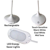 Rechargeable Eye Protect LED Reading Lamp Touch Sensor 360º Twist