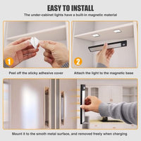 Motion Sensor Intelligent Light Rechargeable Magnet Closet Light - 3 Pack