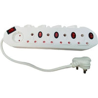 9 Way Multi Plug Power Adaptor, Schucko & Euro with Switches