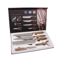 6 piece wood Condore grain handle Stainless steel kitchen knife set