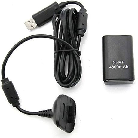 Replacement Xbox 360 Black Play and Charge Kit