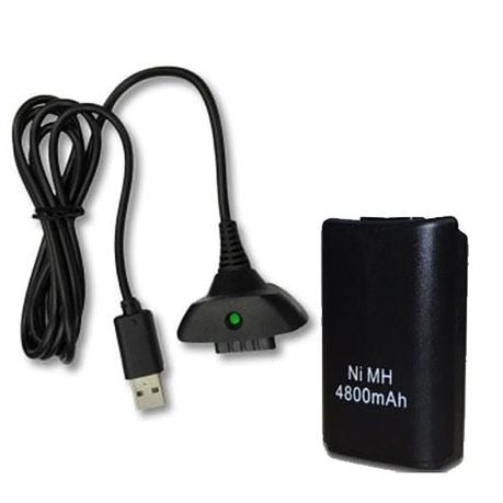 Replacement Xbox 360 Black Play and Charge Kit