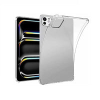 Tablet Case for iPad Pro 11 inch 2024, Soft TPU Clear Shockproof Cover