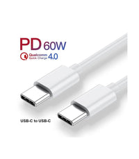 White 1m Ultra Fast Charging Durable Type-C To Type-C Charging Cable