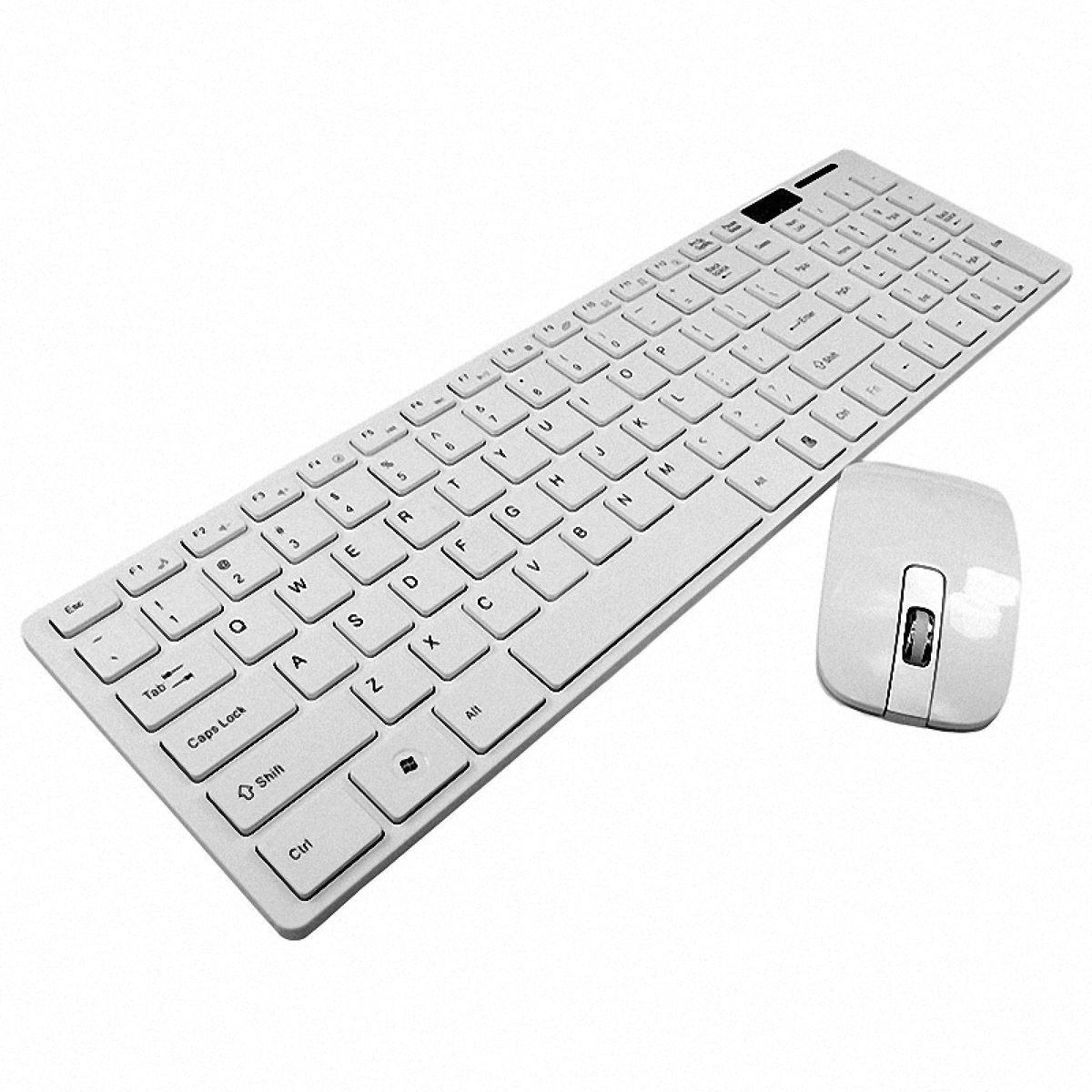 Ultra Thin White Wireless Keyboard & Mouse K -06