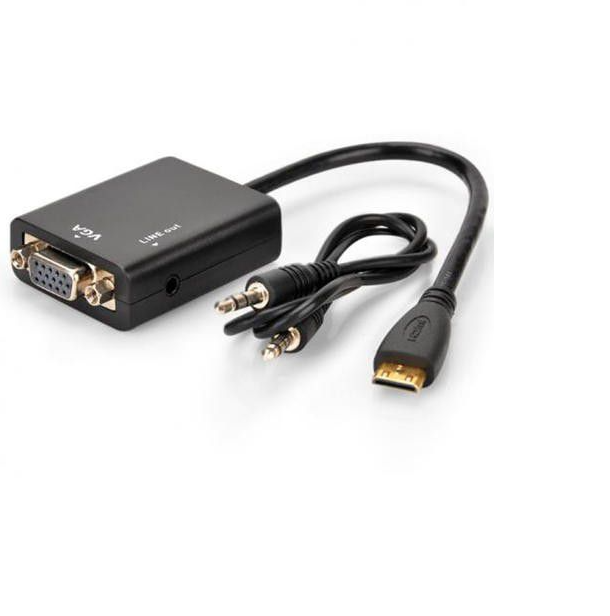 HDMI to VGA Converter with Audio Output-Black