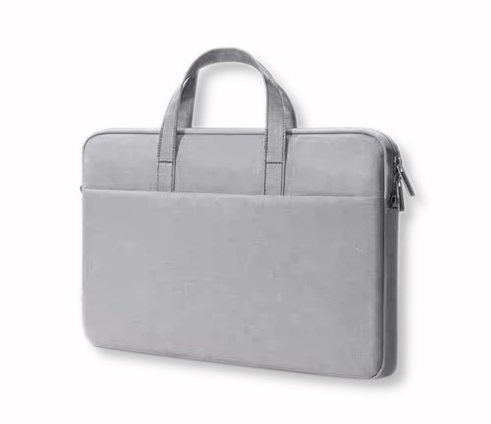 Grey 15.6" Laptop Shoulder Bag with Fleece Lining and compartments