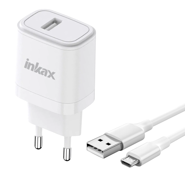 INKAX - HC-01 - USB Charging Adapter with Micro Cable - White