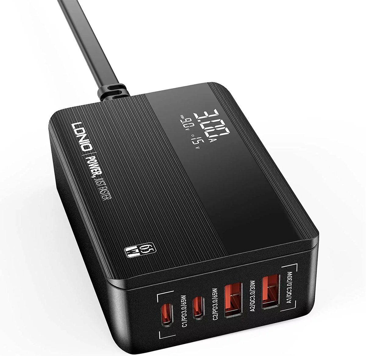 USB-C charger Adapter 65Watt With Dual USB-C+ Dual USB Ports-zoomDNIO-A4808Q