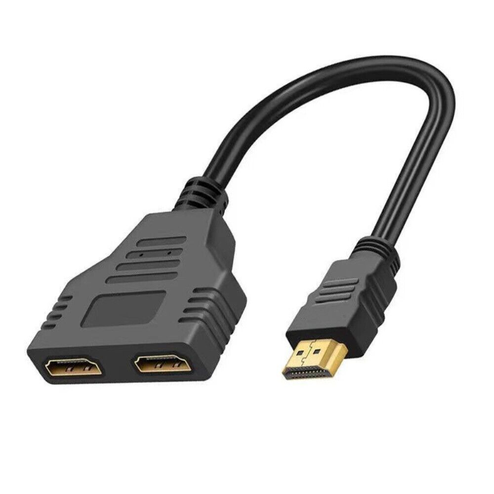 HDMI Splitter 1 In 2 Out Cable Adapter 1080P Display Duplicator