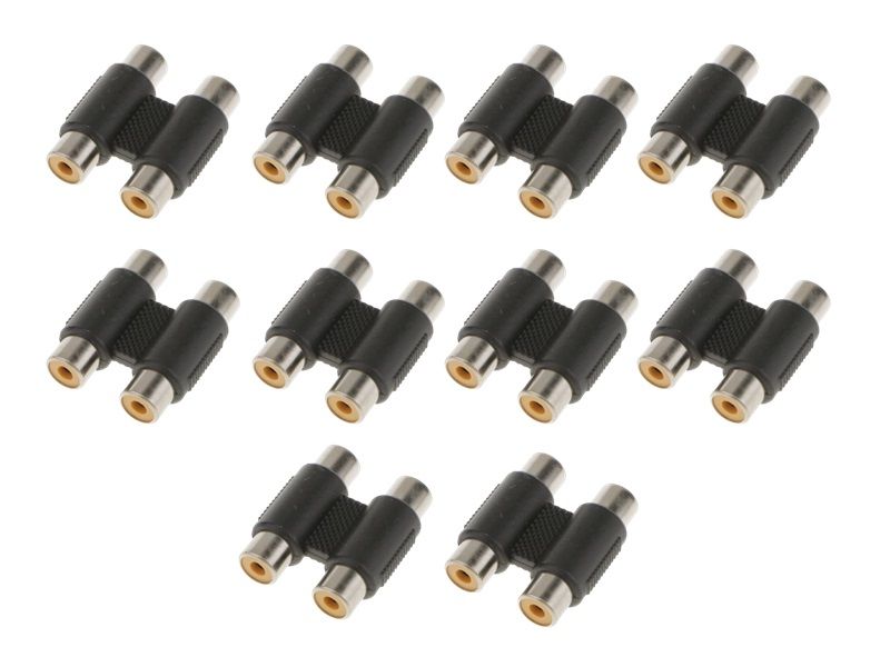 ZaTech 2 RCA Female to 2 RCA Female Adapter -PACK OF 10