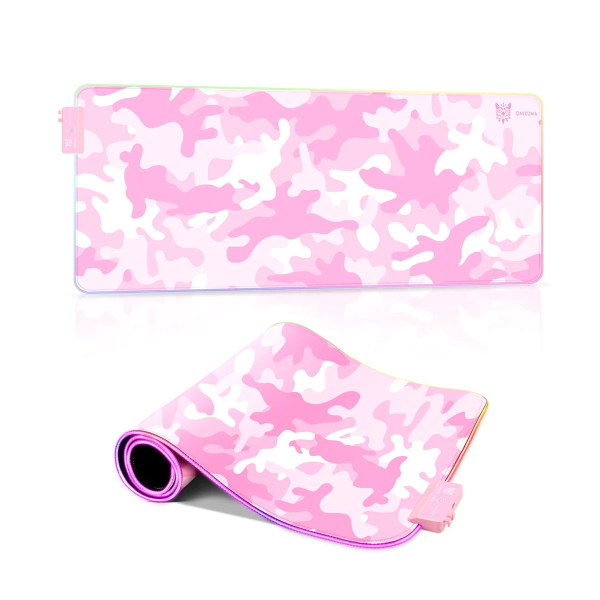 ONIKUMA MP005 800x300x4mm 12 Lighting Modes RGB Glowing Mouse Pad -Pink